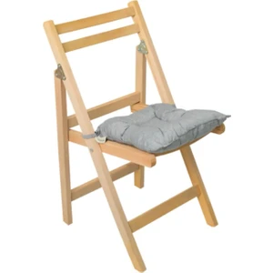 Bahçe Balkon Mutfak Dolgulu Ahşap Sandalye Minderi Kendi Kumaşından Ipli Premium 40X40 cm Antrasit