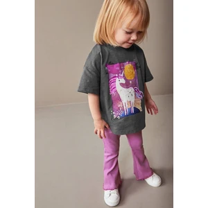 Lolipop Kids Store Unicorn Baskılı Kısa Kollu Ispanyol Taytlı Alt Üst Takım