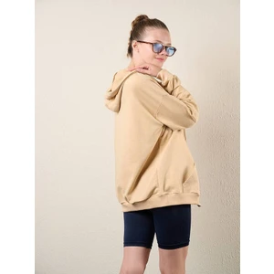 Kadın Oversize Mevsimlik Kapüşonlu Fermuarlı Sweatshirt