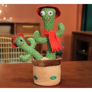 Nazik Endam Happy Toys Dans Eden Kaktüs 2’li Peluş Işıklı Ses Kayıtlı Şarjlı Oyuncak Kaktüs Bluetooth Özelikli Kumandalı