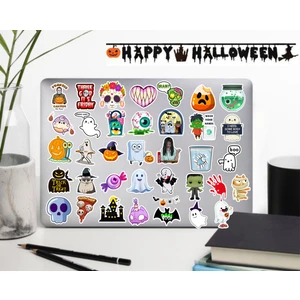 Hediyene Bak Halloween Cadılar Bayramı Defter Suluk Laptop Notebook Tablet Telefon Kılıf Sticker Seti