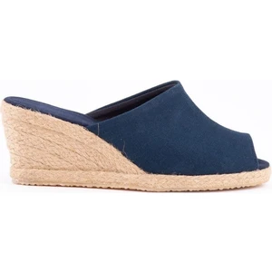 Star Tombis Hasır Lacivert El Işi Kadın Keten Günlük Terlik