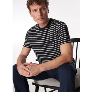 Bisiklet Yaka Çizgili Lacivert Erkek T-Shirt F4SM-TST 0259