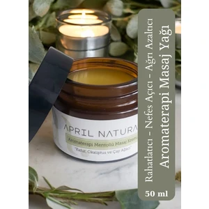 April Natural Aromaterapi Mentollü Masaj Kremi, Ferahlatıcı Masaj Yağı, Nefes Rahatlatıcı Masaj Yağı