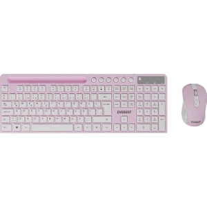 KM-730 Pembe/beyaz Kablosuz Q Multimedia Klavye + Mouse Set