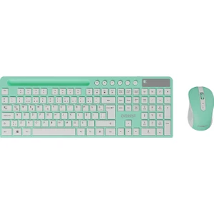 KM-730 Yeşil/beyaz Kablosuz Q Multimedia Klavye + Mouse Set