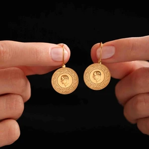 Sembol Gold 14 Ayar Altın Çeyrekli Küpe