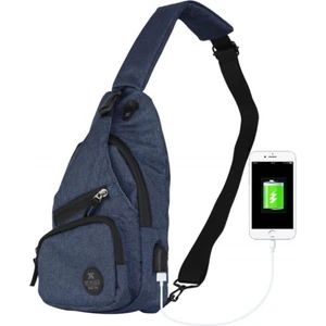 Lacivert Usb'li Çapraz Göğüs Çantası