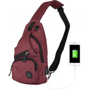 Bordo Usb'li Çapraz Göğüs Çantası
