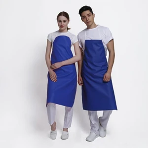 Muşamba Askılı Önlük 120 cm Pvc Su Geçirmez Kasap Bulaşık Önlüğü Mavi