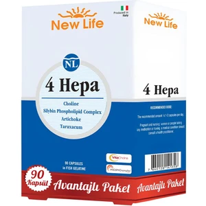 New Life 4 Hepa 90 Yumuşak Kapsül - Silibin Fosfolipid - Kolin - Enginar Yaprağı ve Karahindiba Kök Ekstresi