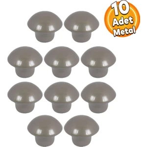 Mantar Düğme Kulp Çekmece Dolap Kapak Kulpu Kulbu Saten Tek Vidalı Metal Kulpları (10 ADET)