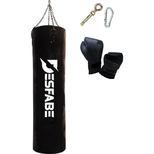 Boxing Star 120X32 cm Zincirli Boks Kum Torbası Siyah+Askı Aparatı+Boks Eldiveni