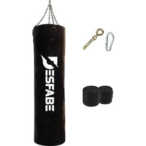 Boxing Star 120X32 cm Zincirli Boks Kum Torbası Siyah+Askı Aparatı+El Sargı Bandajı
