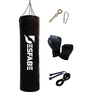 Boxing Star 120X32 cm Zincirli Boks Kum Torbası Siyah+Askı Aparatı+Boks Eldiveni+Atlama Ipi
