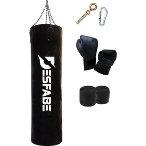 Boxing Star 120X32 cm Zincirli Boks Kum Torbası Siyah+Askı Aparatı+Boks Eldiveni+El Bandajı