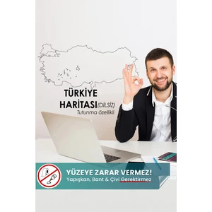 Pi Papers Dilsiz Türkiye Haritası - Yapışkansız Tutunma Ve Yaz-Sil Özellikli Akıllı Kağıt (Şehir Bölmesiz)