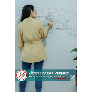 Pi Papers Dünya Haritası - Yapışkansız Tutunan Not Belge Fotoğraf Kağıt Tutucu Özellikli Statik Akıllı Kağıt