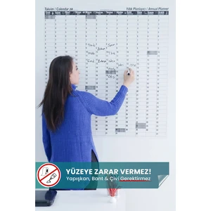 Pi Papers Zamansız Yıllık Takvim - Yeri Değiştirilebilir, Yapışkansız Tutunan Statik Akıllı Kağıt Planlayıcı