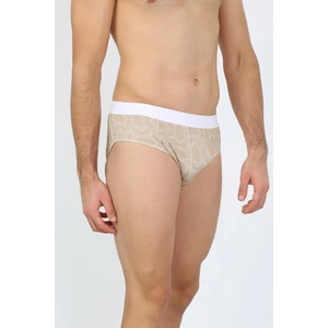 Erkek Pamuk Desenli Likralı Slip Krem 40131