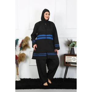 Büyük Beden Tesettür Mayo 7XL-8XL-9XL-10XL Siyah 55011