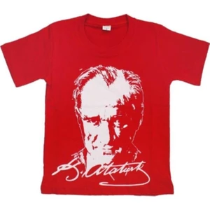 Cillop Butik Unisex Çocuk Atatürk Baskılı %100 Pamuk T-Shirt