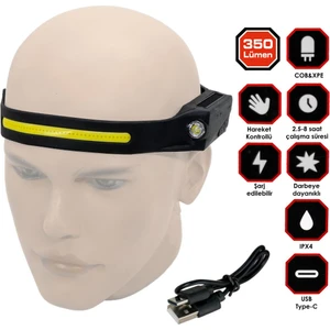 Rox 0228 Şarjlı LED Kafa Feneri 350 Lümen
