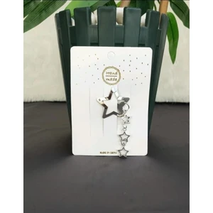 Efna Store Mini Yıldız Sallantılı Yıldız Model Gümüş Renk tekli Çıt Çıt Toka
