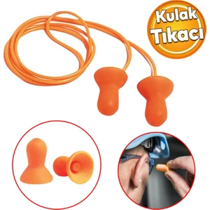 Kulak Tıkacı 26 Db Yıkanabilir Ipli Tıkaç Gürültü Ses Önleyici Yüzme Su Kaçma Kulak Koruyucu