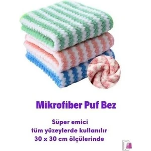 Özcan Tasarım Mikrofiber Puf Bez - Süper Emici Bez - Mikrofiber Bez ( 3 Adet )