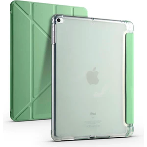 Apple iPad 5.nesil 9.7 (2017) Yatay ve Dikey Standlı Antişok Köşe Korumalı Kalemlikli Origami Slikon Kılıf ve Ekran Koruyucu A1822 A1823