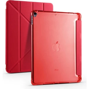 Apple iPad 9.nesil 10.2 (2021) Yatay ve Dikey Standlı Antişok Köşe Korumalı Kalemlikli Origami Slikon Kılıf A2602 A2604 A2603 A2605