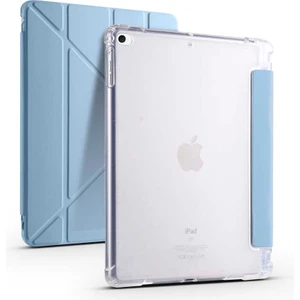 Apple iPad 5.nesil 9.7 (2017) Yatay ve Dikey Standlı Antişok Köşe Korumalı Kalemlikli Origami Slikon Kılıf A1822 A1823