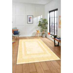 Evdeya Dijital Baskılı Kaymaz Taban Yıkanabilir Çerçeveli Mutfak Salon Halısı, Çerçeveli-05-Krem,