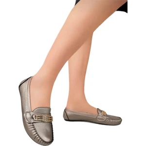 Kadın Hafif Taban Günlük Rahat Babet PLATİN