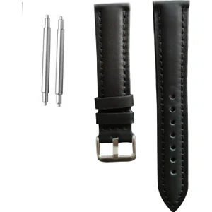 20 mm Universal Hakiki Deri Kordon Dikişli Siyah