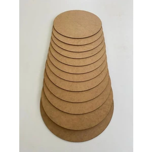 Ahşap Supla Levha 12 Adet 3 mm Ham Mdf 33 cm Çap Yuvarlak Servis Altı Supla