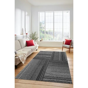 Evdeya 3D Modern Kilim Desen Dijital Kaymaz Yıkanabilir Yolluk Mutfak Salon Halısı Modern-34-Gri
