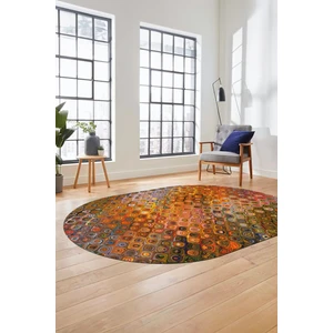 Evdeya 3D Modern Desen Dijital Kaymaz Yıkanabilir Oval Yolluk Mutfak Salon Halısı O-Modern-27-Renkli