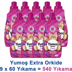 Extra Konsantre Çamaşır Yumuşatıcısı Orkide 1440 ml 60 Yıkama x 9 Adet