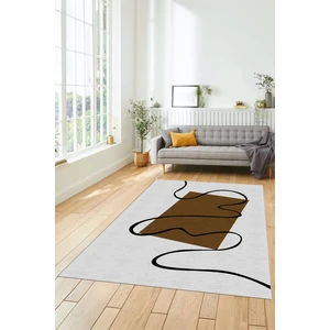 Evdeya Baskılı Kaymaz Yıkanabilir Modern Yolluk Mutfak Halısı Salon Halısı Modern-61-Kahve