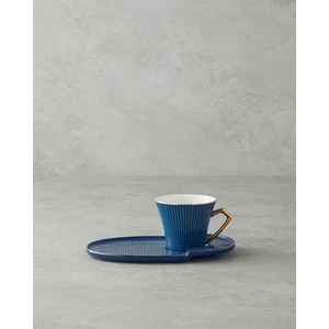 English Home Terra New Bone China Tepsili Kahve Fincan Takımı Lacivert