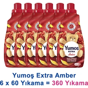Extra Konsantre Çamaşır Yumuşatıcısı Amber 1440 ml 60 Yıkama x 6 Adet