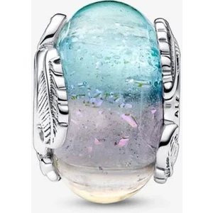 Poseidons Jewellery Çok Renkli Murano Camı ve Tüy Charm