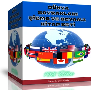Dünya Bayrakları Çizme ve Boyama Kitapları 4'lü Set