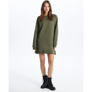 Chicago - Bisiklet Yaka Basic Rahat Kalıp Uzun Kollu Baskısız Penye Sweatshirt Elbise