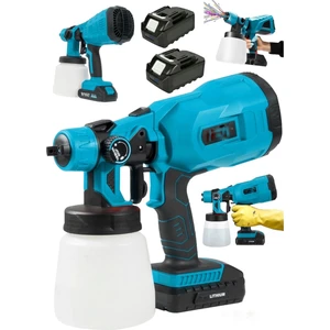 Dynamic Max F6200 Çift Akülü Boya Tabancası Çift Akülü Sprey Boya Püskürtme Makinesi Şarjlı Kablosuz