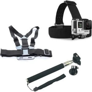Gopro Uyumlu Kafa Göğüs Bandı Monopod Seti