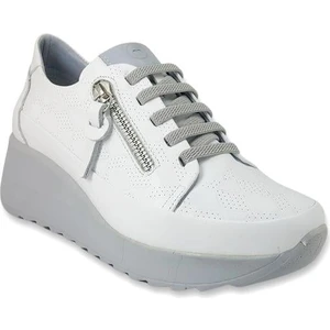 3730HAKIKI Deri Günlük Kadın Ayakkabı-Beyaz