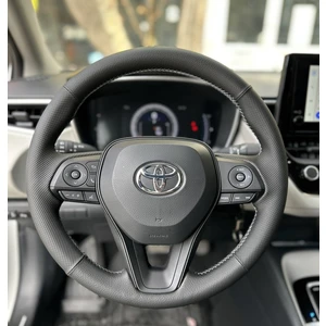 Toyota Corolla 2020-2024 Araca Özel Direksiyon Kılıfı (Nokta Düz Gri Dikiş)
